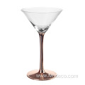 martini cocktail glasses with plating copper stem